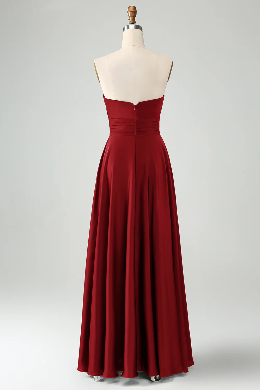 Robe de demoiselle d’honneur longue en trou de serrure vert foncé - Image 12
