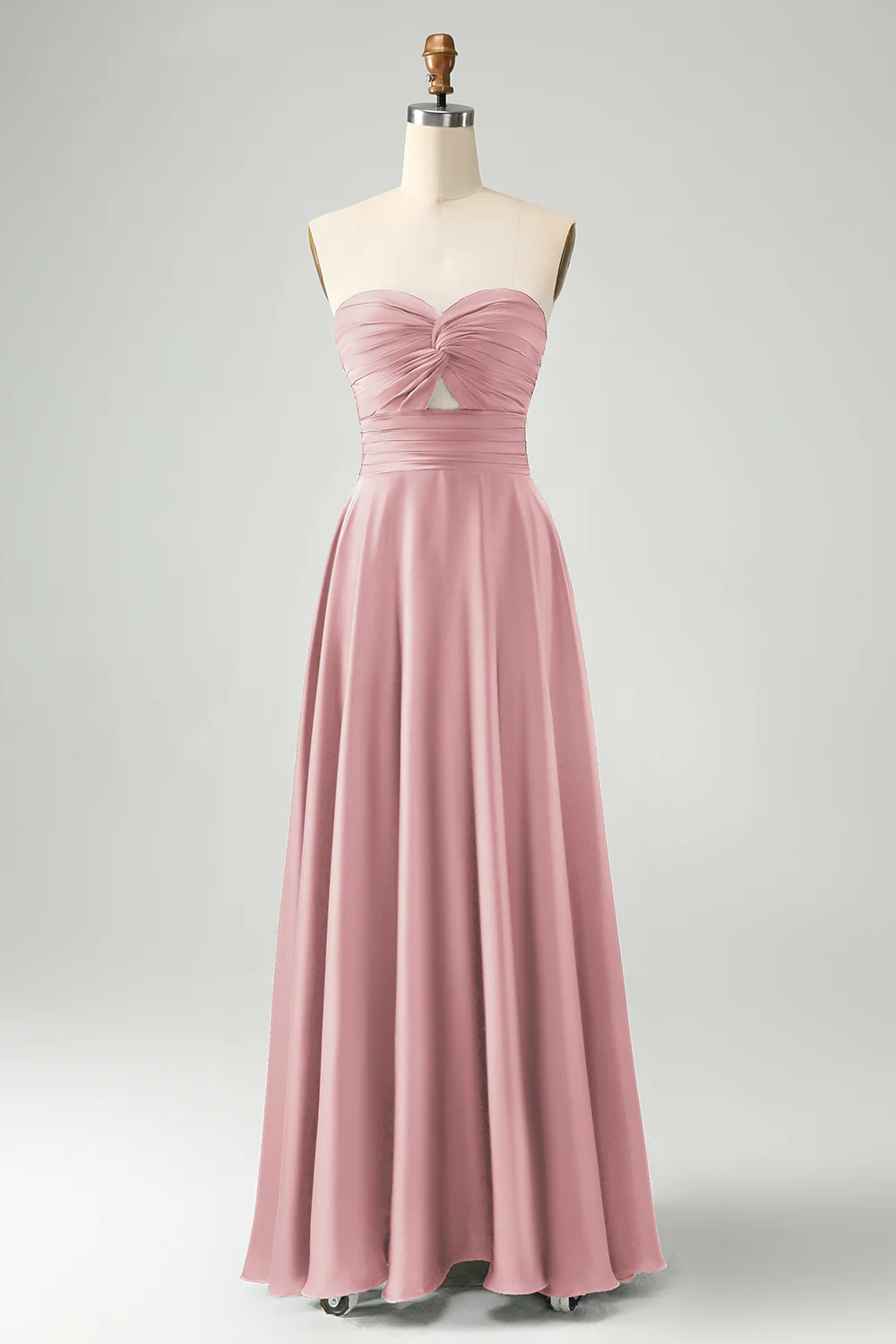 Robe de demoiselle d’honneur longue en trou de serrure vert foncé - Image 15