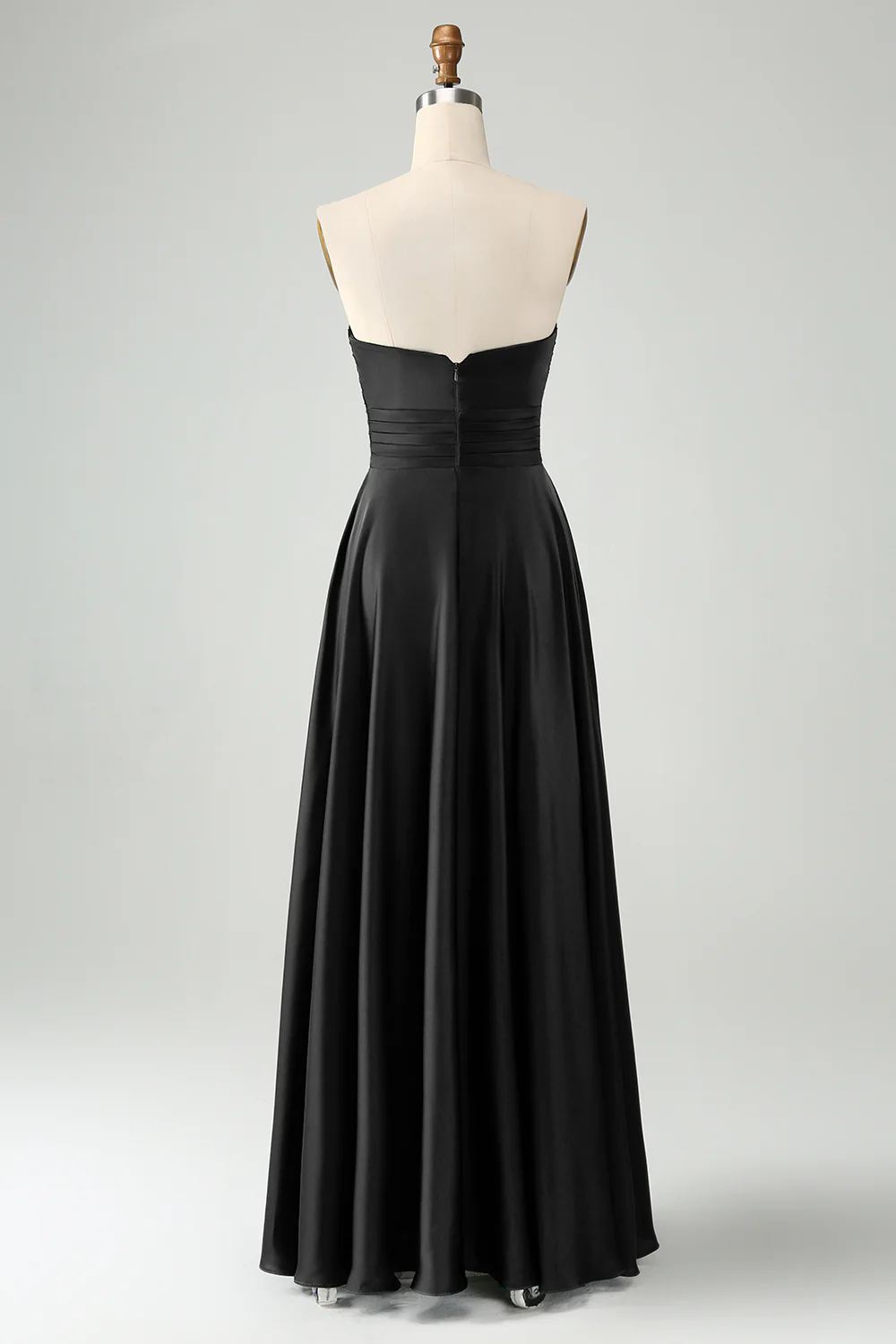 Robe de demoiselle d’honneur longue en trou de serrure vert foncé - Image 8