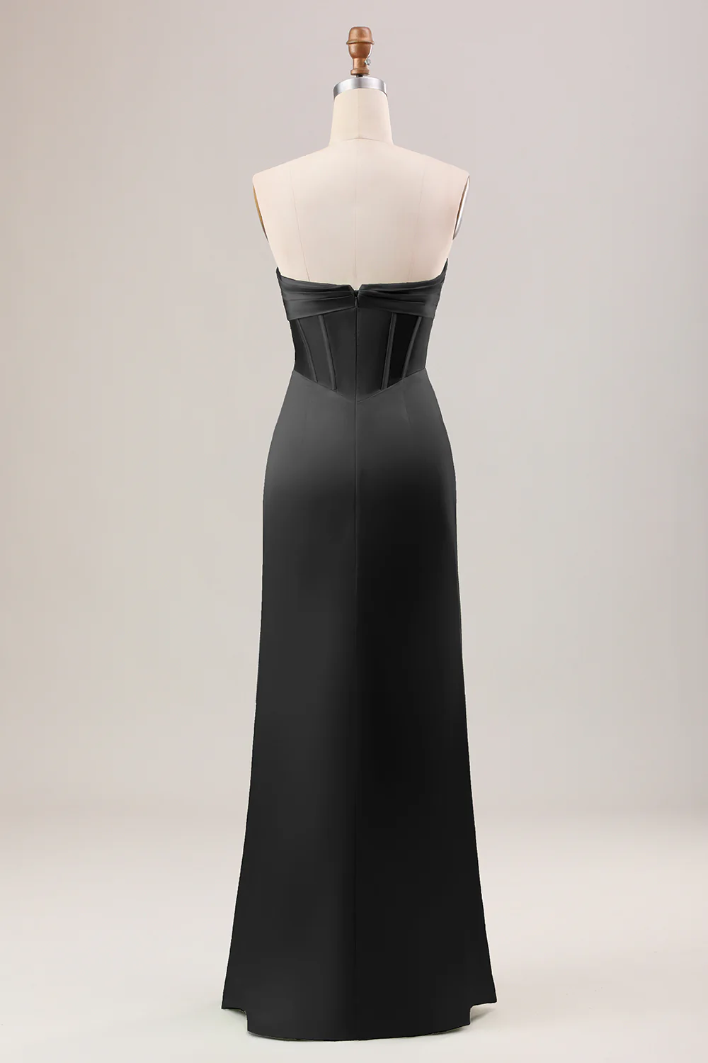 Robe de demoiselle d'honneur longue bustier verte avec fente - Image 8
