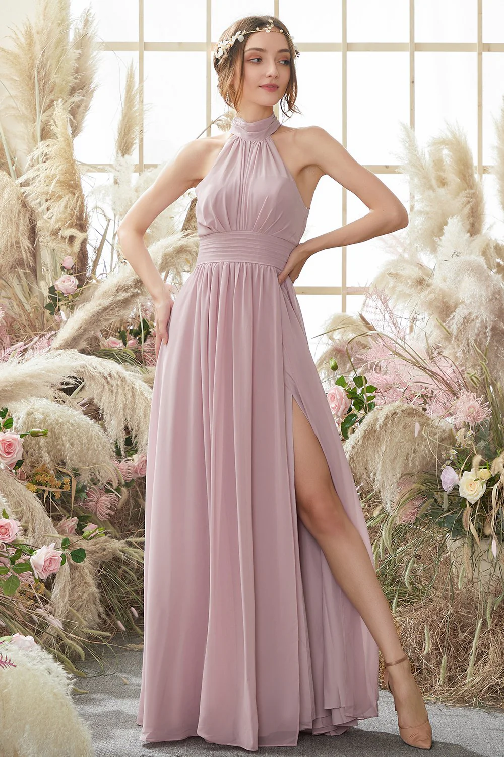 Robe de demoiselle d’honneur rose - Image 5