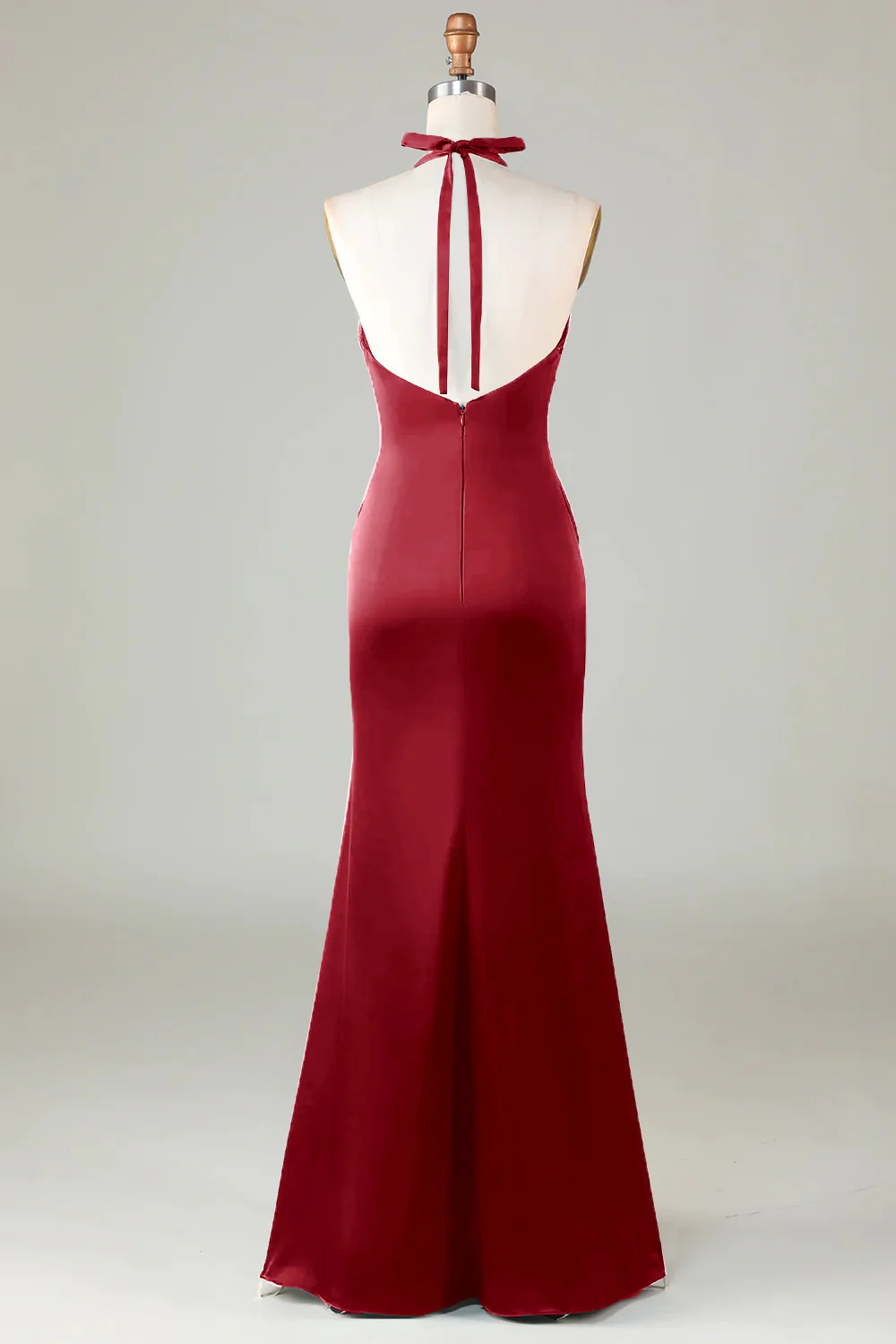 Robe de demoiselle d’honneur vert foncé Licol sirène - Image 10
