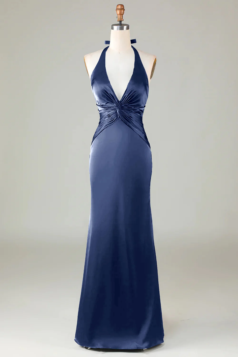 Robe de demoiselle d’honneur vert foncé Licol sirène - Image 11
