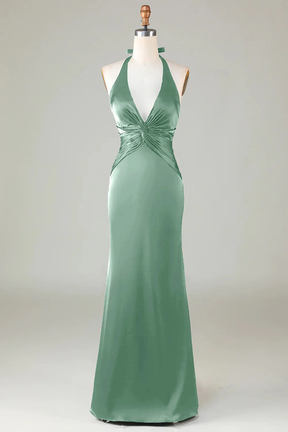 Robe de demoiselle d’honneur vert foncé Licol sirène - Image 19