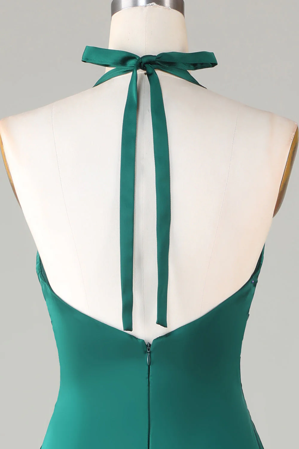 Robe de demoiselle d’honneur vert foncé Licol sirène - Image 5