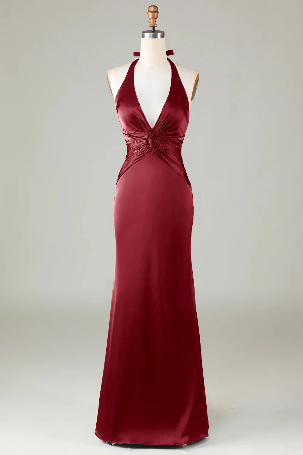 Robe de demoiselle d’honneur vert foncé Licol sirène - Image 9