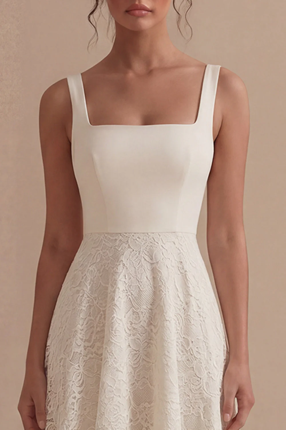 Robe de fiançailles midi ivoire en dentelle - Image 3