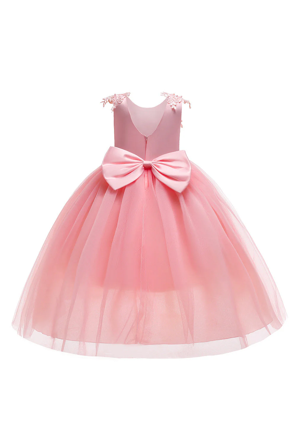 Robe de fille de fleur de désherbage blanche avec nœud - Image 12