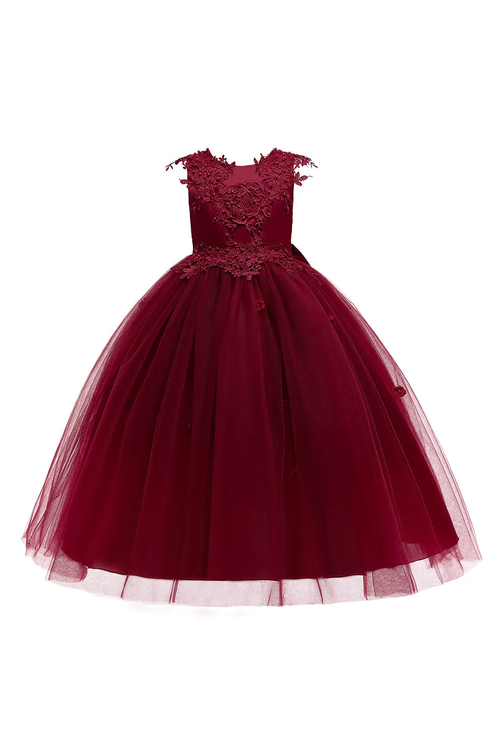 Robe de fille de fleur de désherbage blanche avec nœud - Image 13