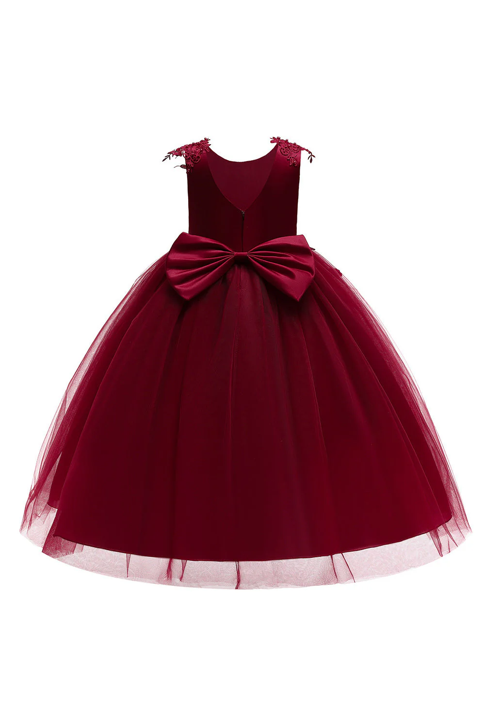 Robe de fille de fleur de désherbage blanche avec nœud - Image 14