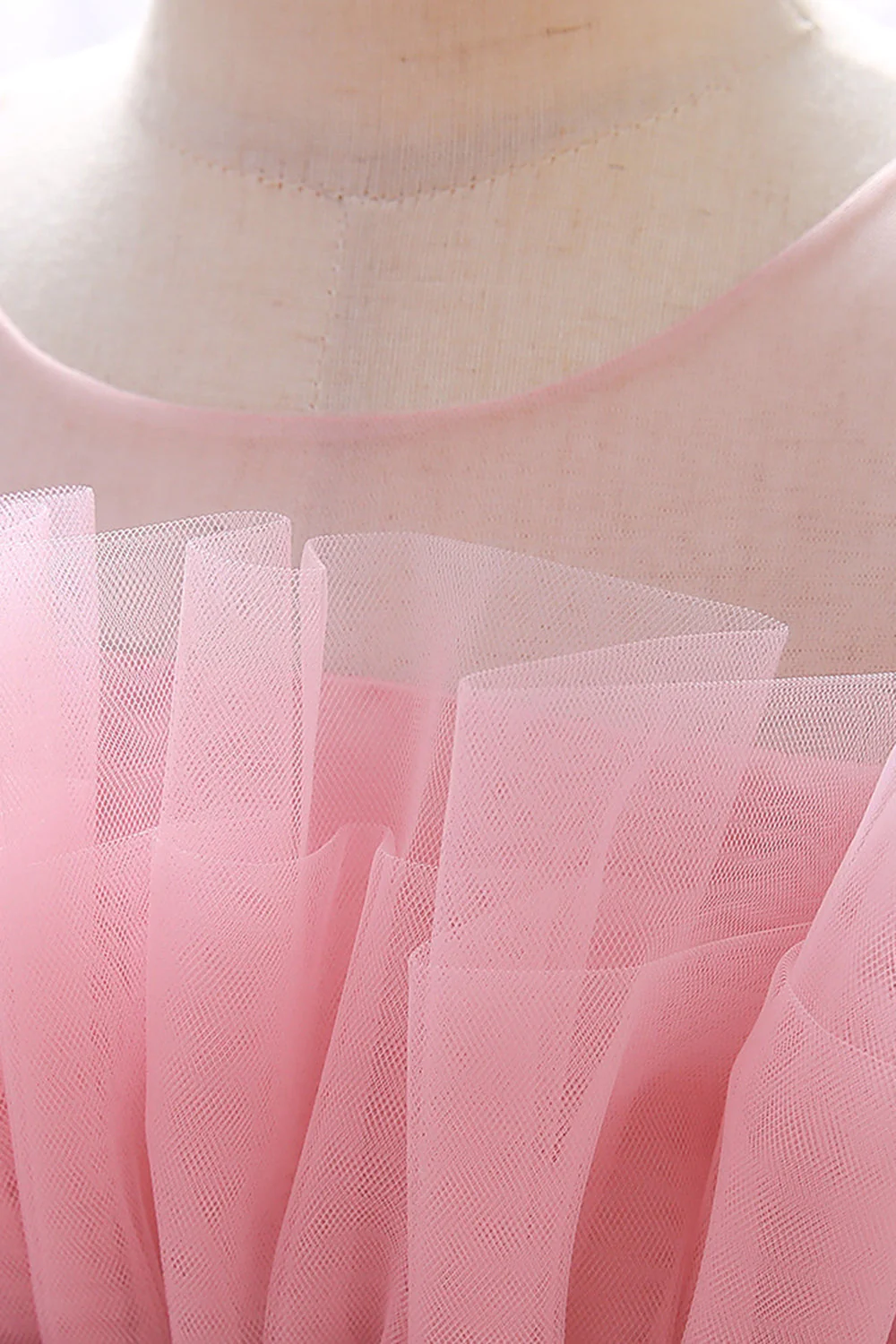 Robe de fille de fleur en Tulle à col rond vert avec noeud papillon - Image 9
