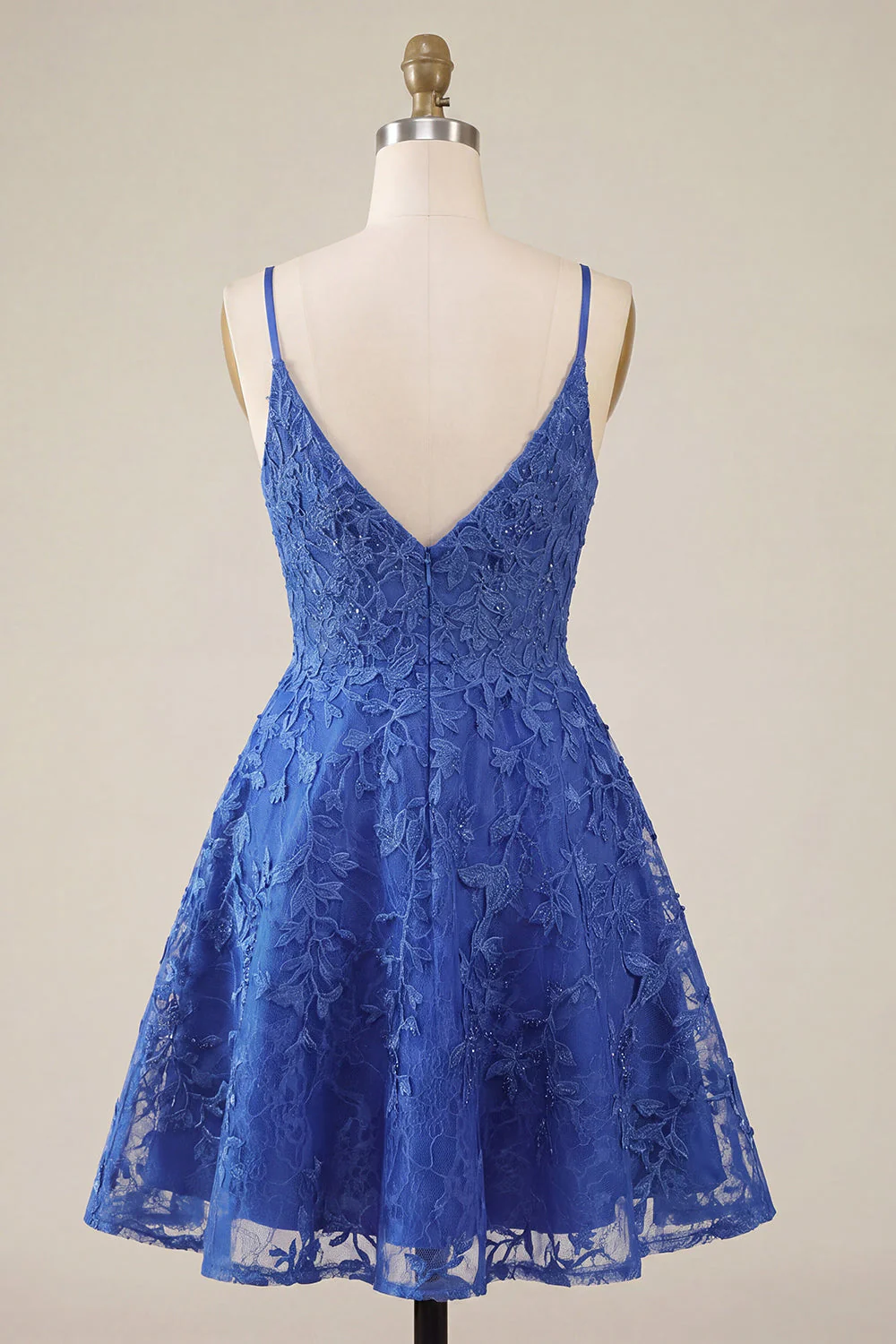 Robe de fin d’année à la maison à bretelles fines bleu royal bleu royal à bretelles fines - Image 2