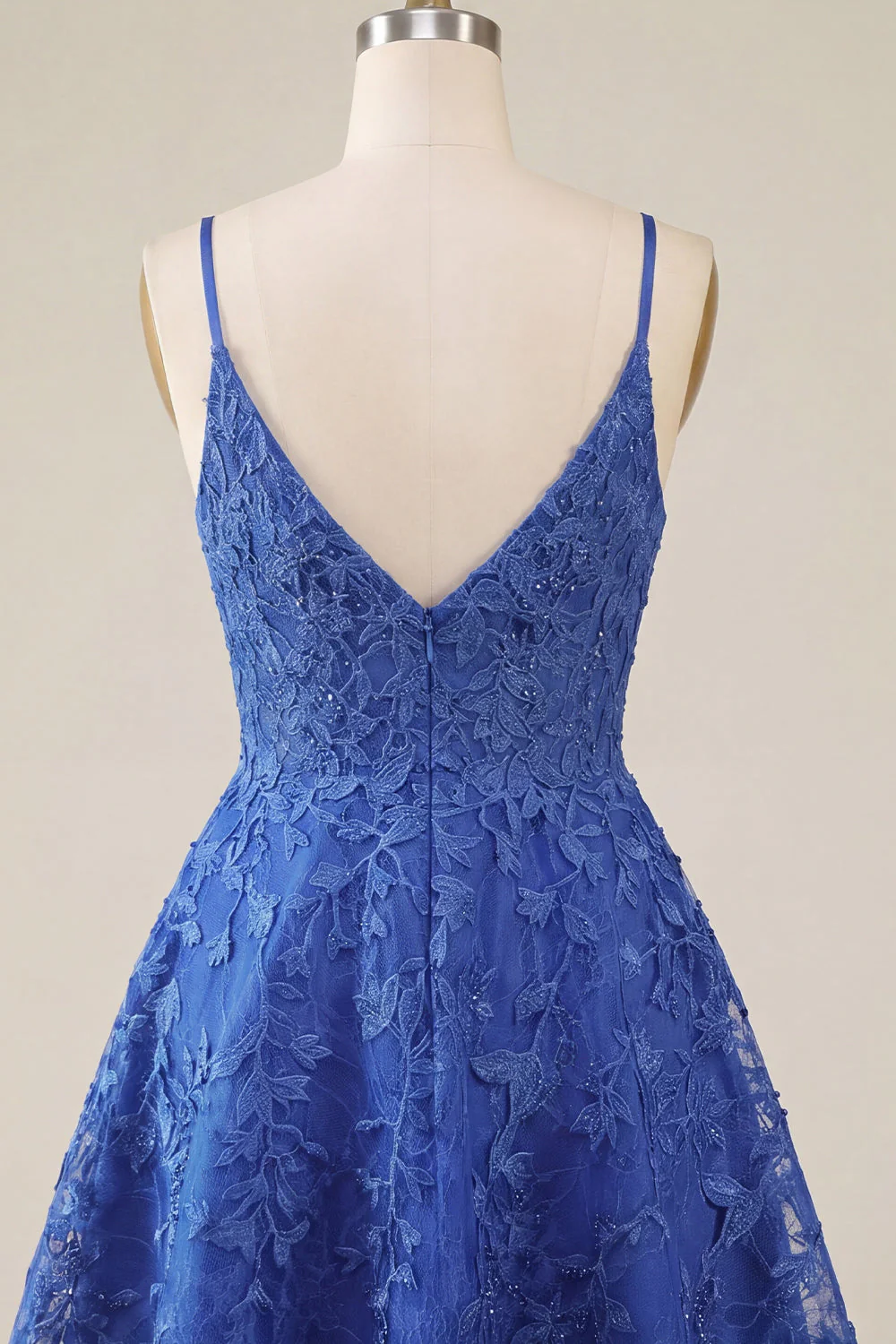 Robe de fin d’année à la maison à bretelles fines bleu royal bleu royal à bretelles fines - Image 6