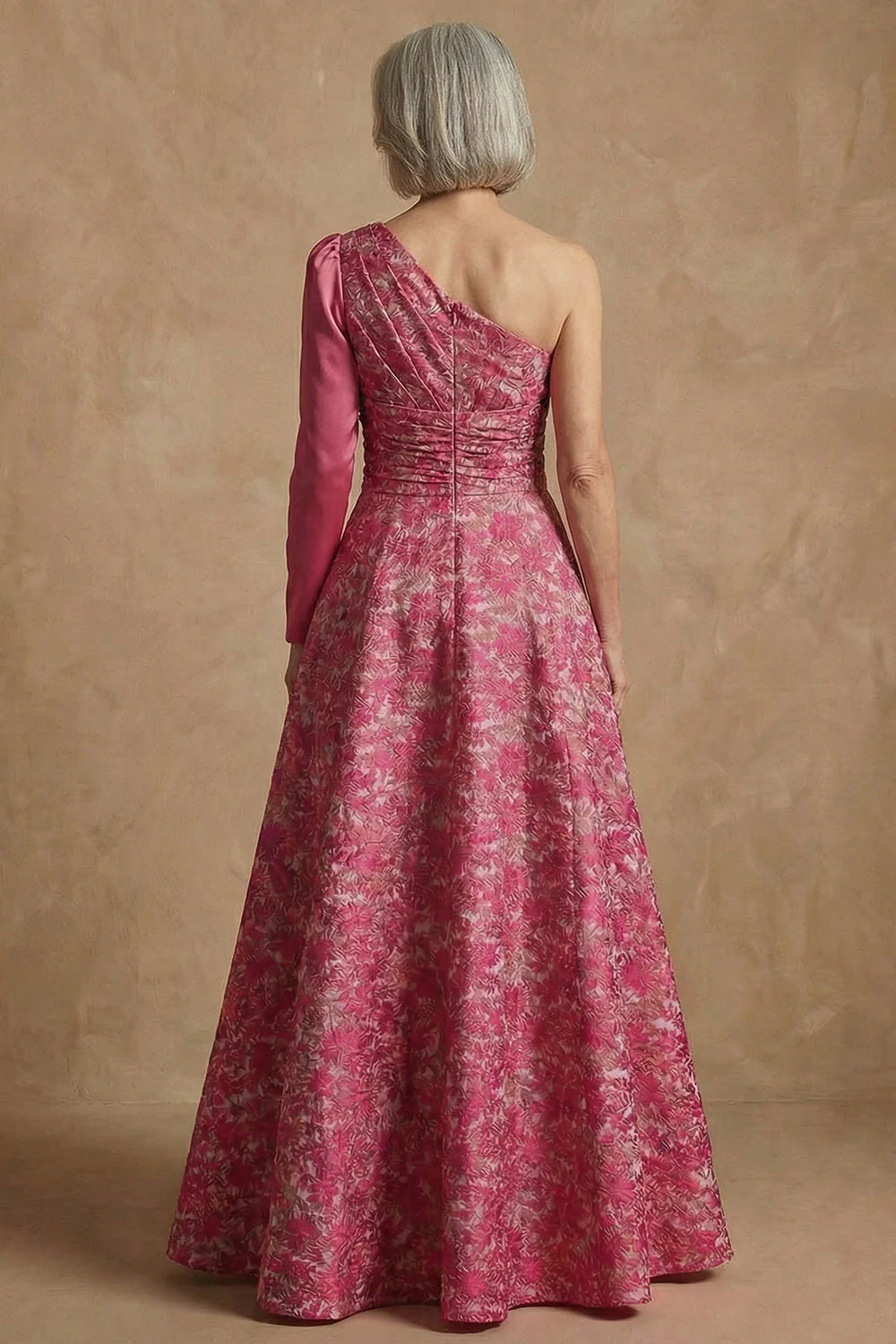 Robe de la mariée longue en fuchsia fleur en ligne A - Image 3
