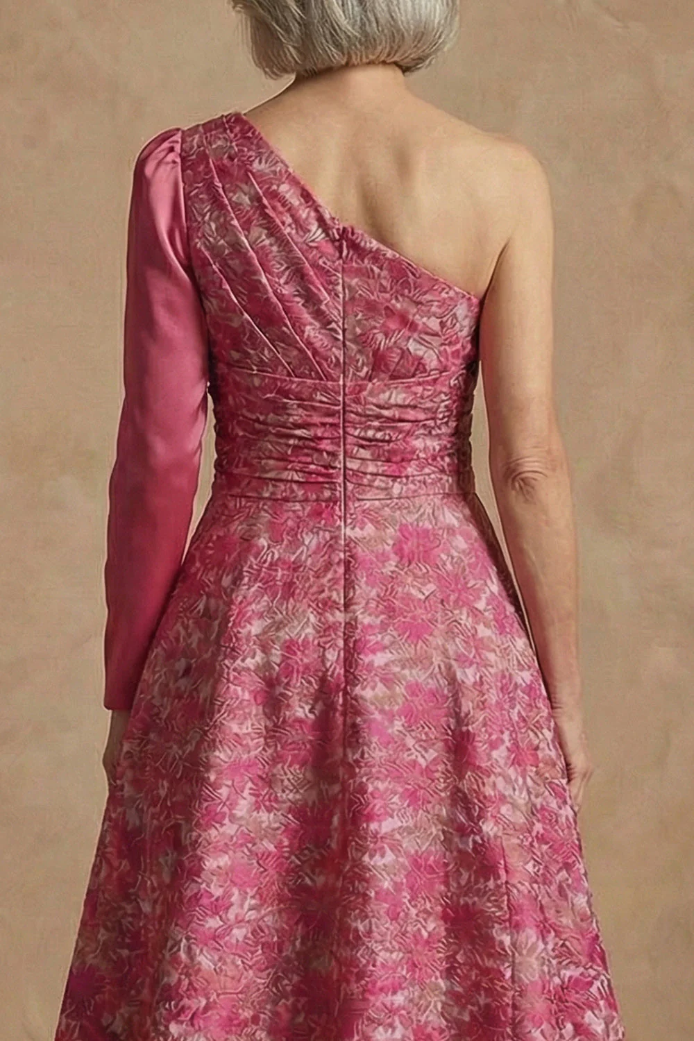 Robe de la mariée longue en fuchsia fleur en ligne A - Image 5