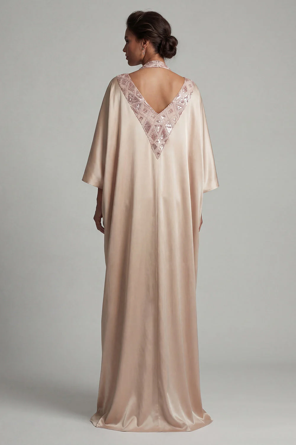 Robe de la mère de la mariée à la robe de la mariée en satin champagne à col nu - Image 2