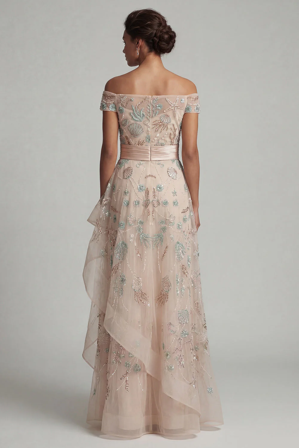 Robe de la mère de la mariée A Line, à Blush À Sequins - Image 2