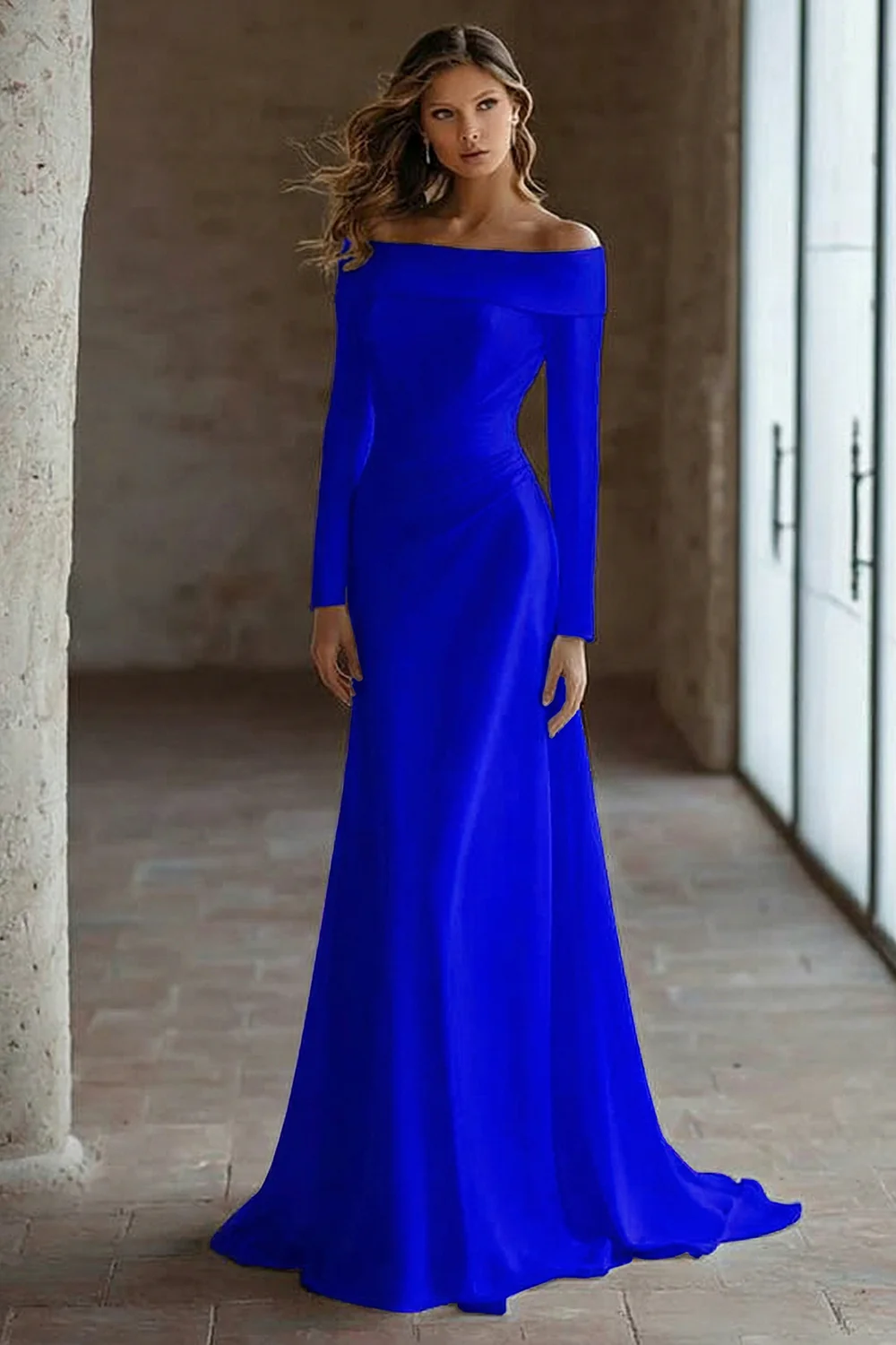 Robe de mariée ivoire à manches longues épaules dénudées - Image 10