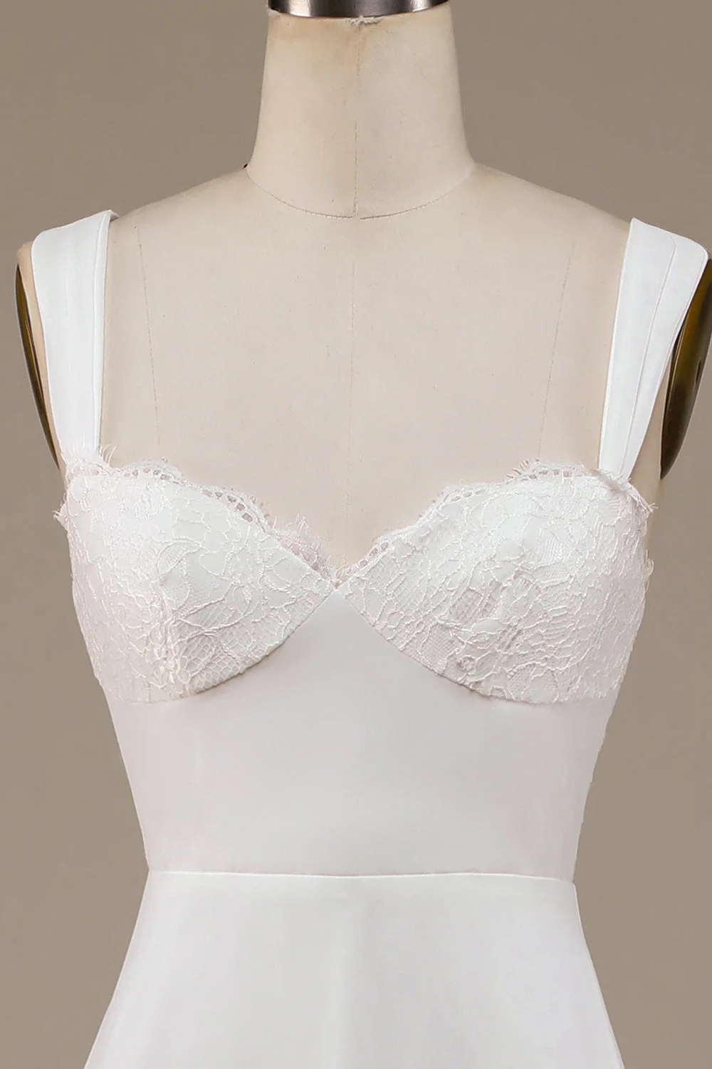 Robe de mariée Boho Col Col Ivoire avec dentelle - Image 4