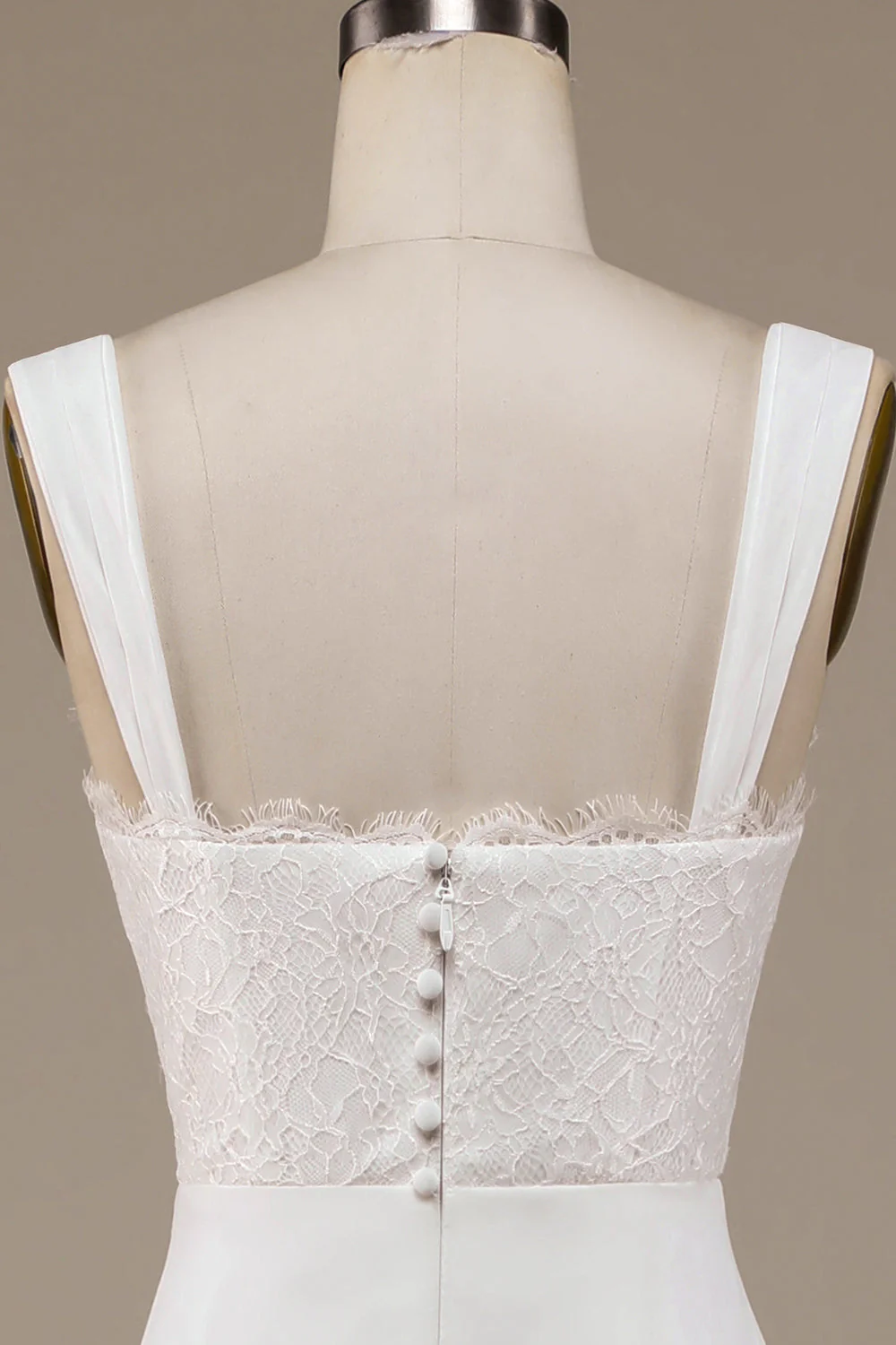 Robe de mariée Boho Col Col Ivoire avec dentelle - Image 5
