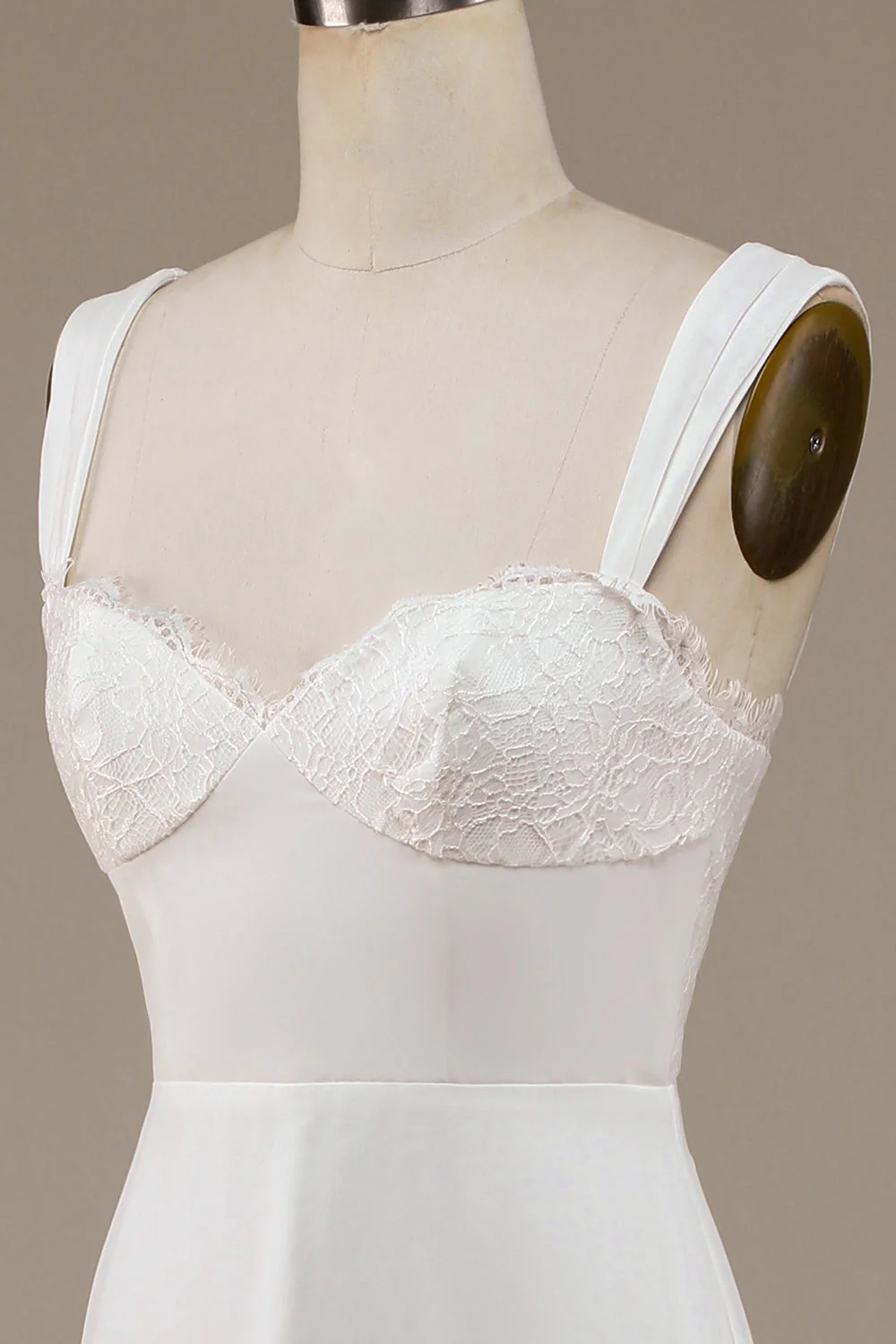 Robe de mariée Boho Col Col Ivoire avec dentelle - Image 6