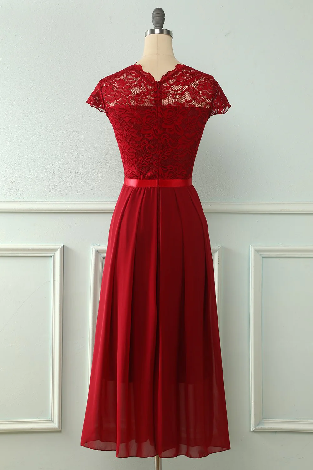 Robe de mariée en dentelle Navy Midi - Image 6
