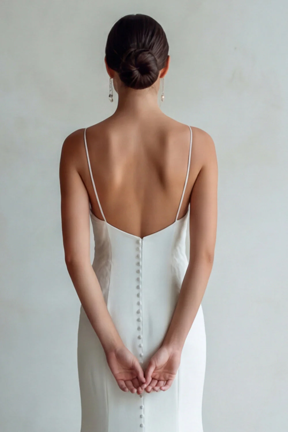 Robe de mariée en traîne sweep sweep en tranche à bretelles en ivoire avec dentelle - Image 6