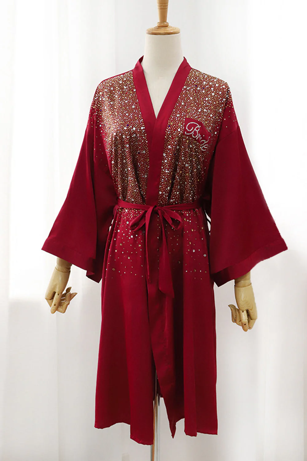 Robe de mariée noire scintillante avec strass - Image 4