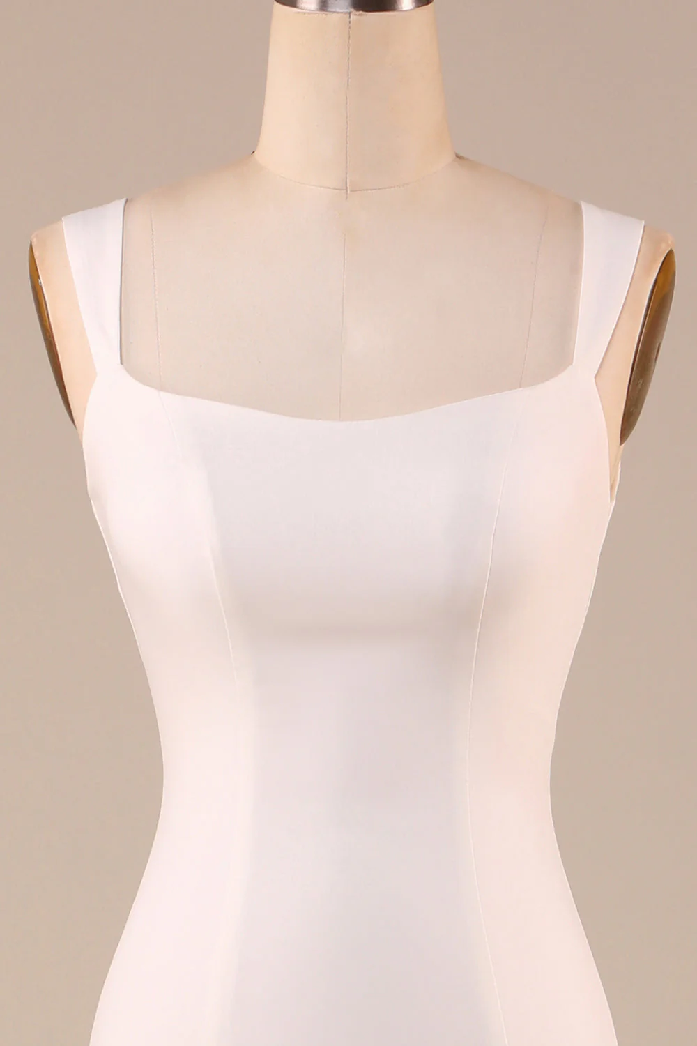 Robe de mariée simple sirène ivoire avec nœud papillon arrière - Image 4