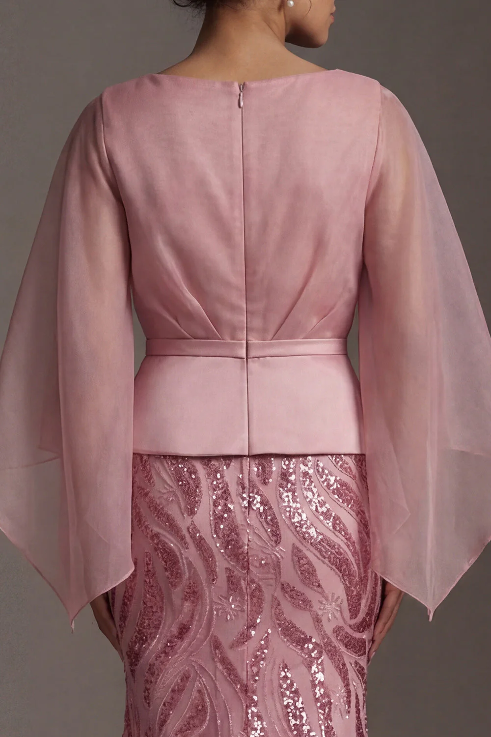 Robe de mère de la mariée à col en V à col en V et paillettes de la mariée - Image 5