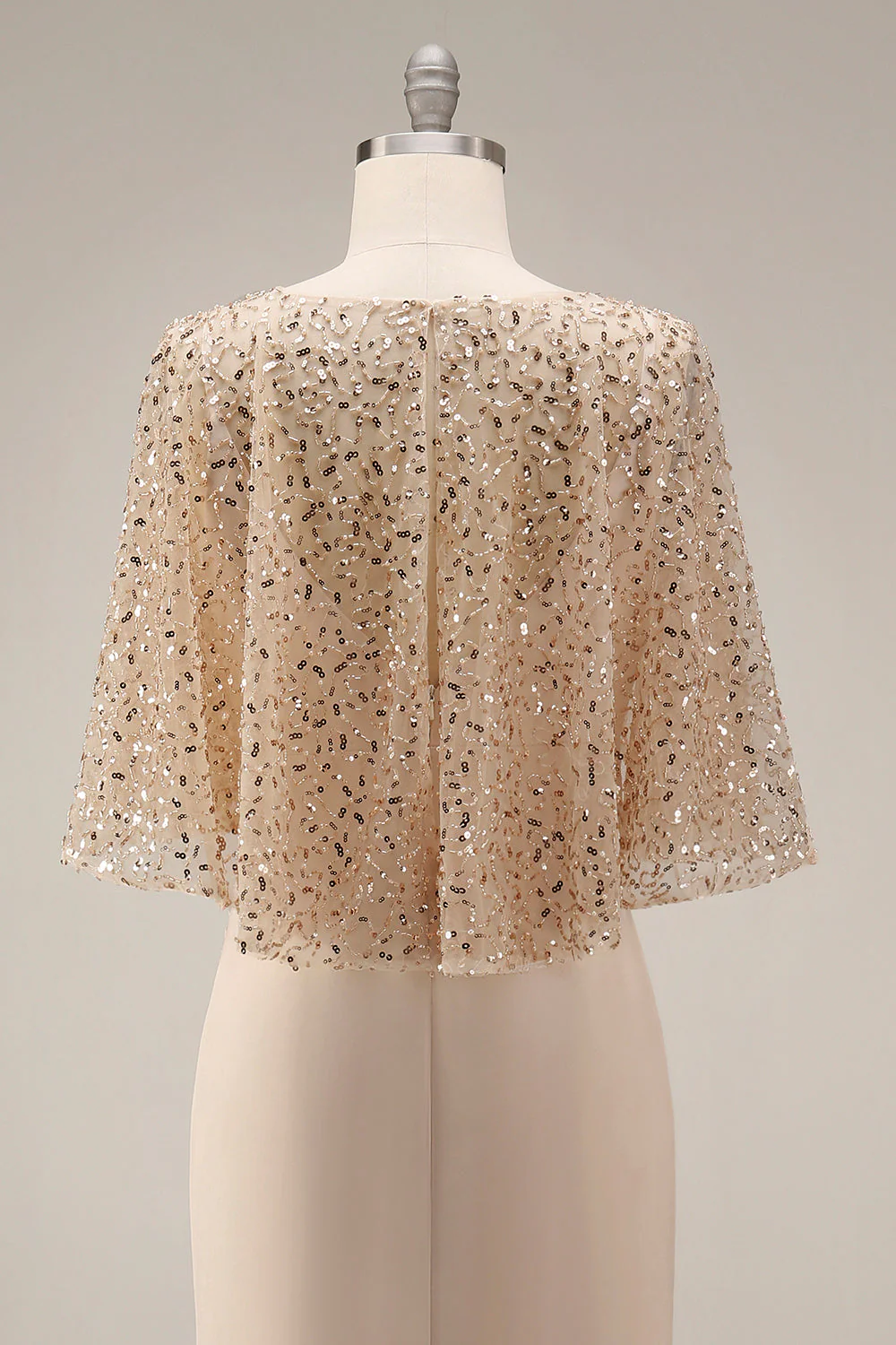 Robe de mère de la mariée en champagne scintillante Longue paillette Sequins de la mariée - Image 5