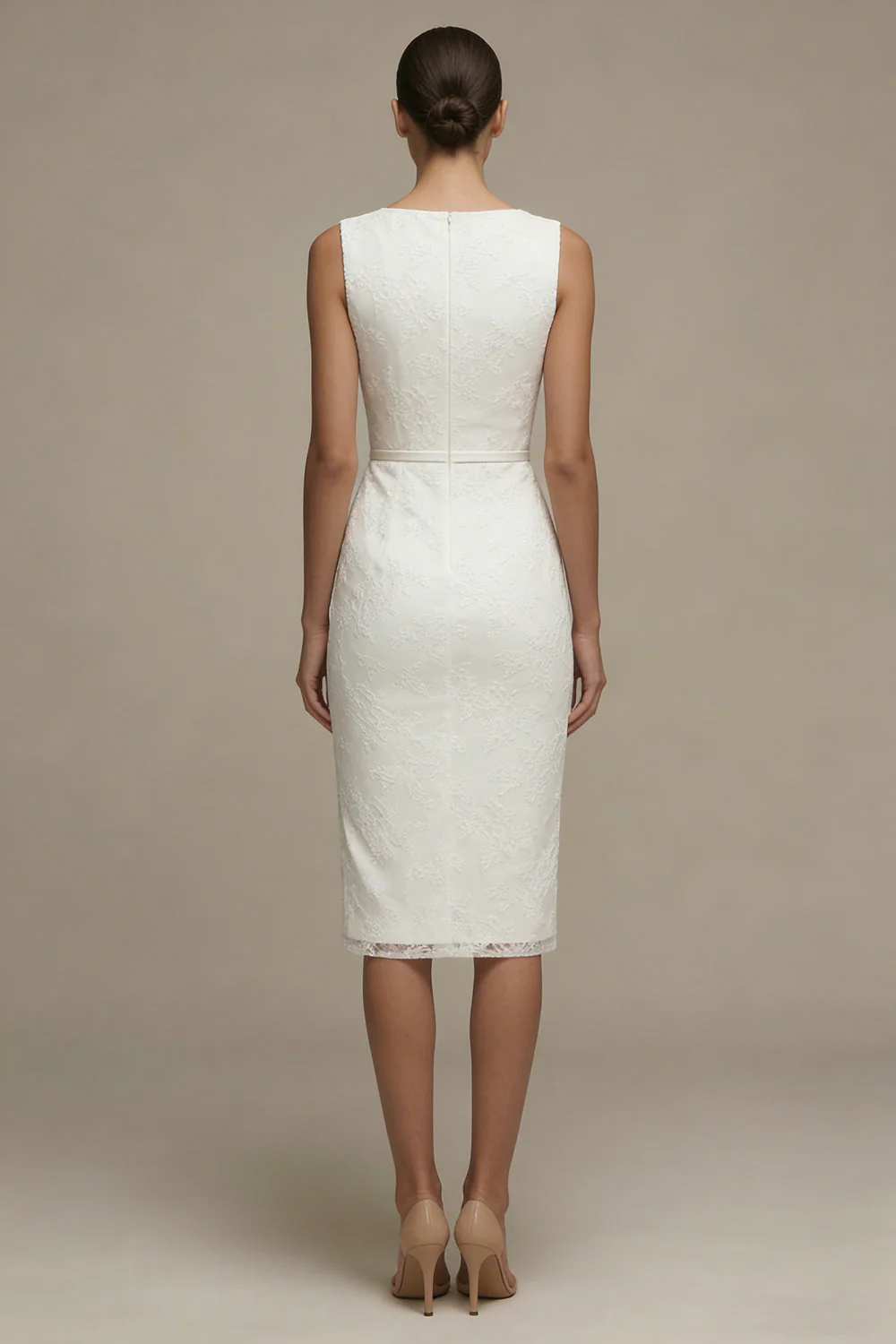Robe de remise de diplôme en dentelle en dentelle blanche bodycon - Image 2