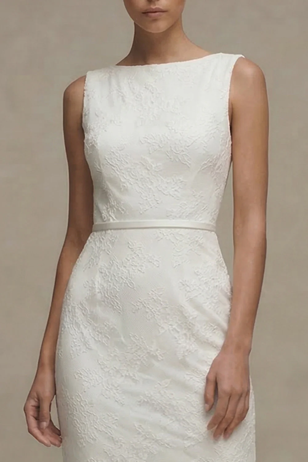 Robe de remise de diplôme en dentelle en dentelle blanche bodycon - Image 3