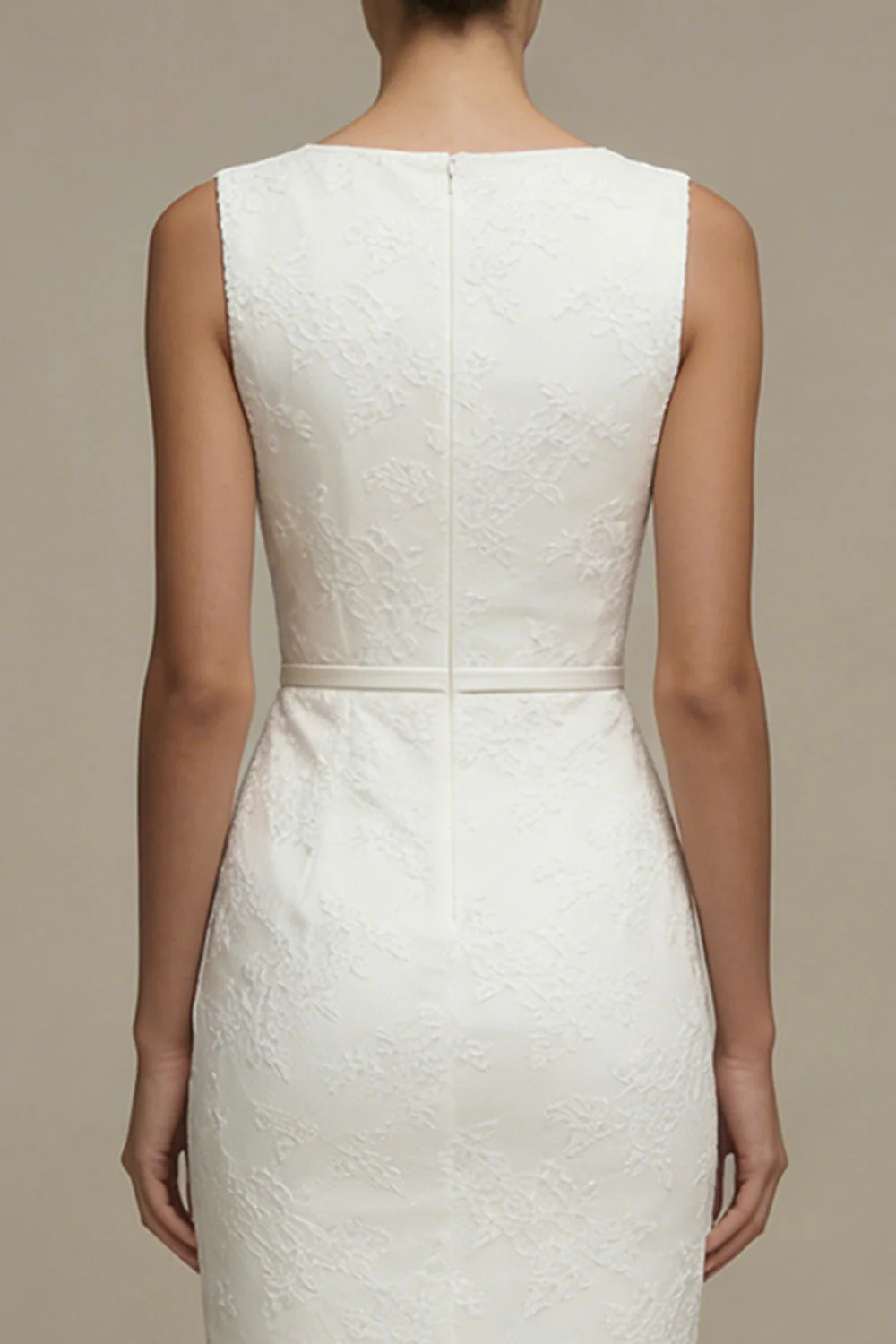 Robe de remise de diplôme en dentelle en dentelle blanche bodycon - Image 4