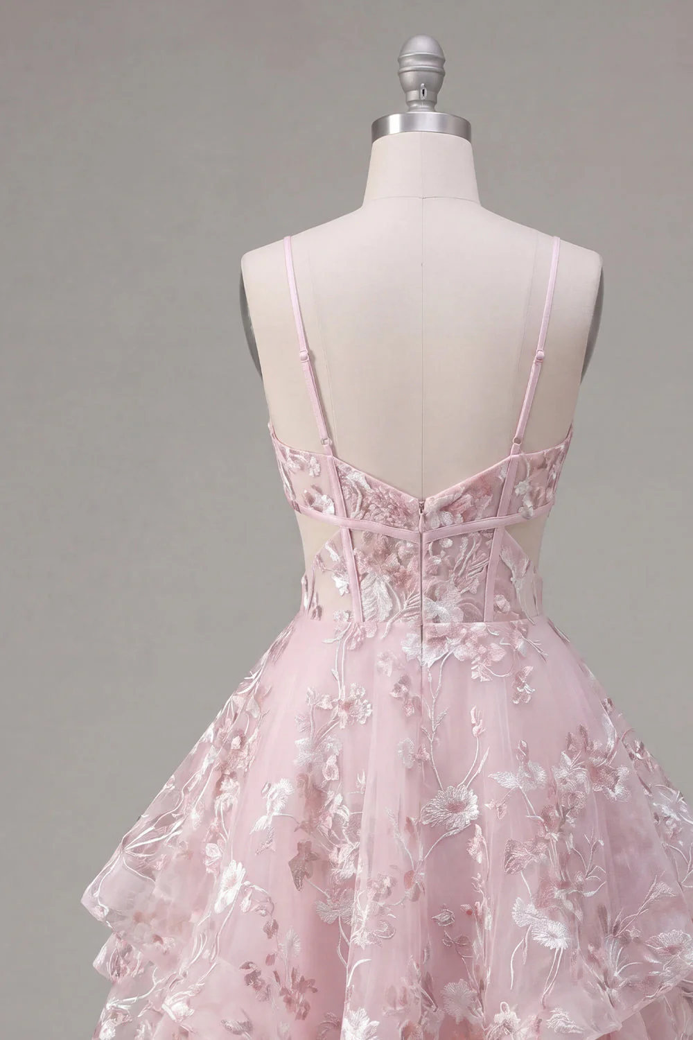 Robe de rentrée à la maison à bretelles fines rose A-Line rose à bretelles fines - Image 8