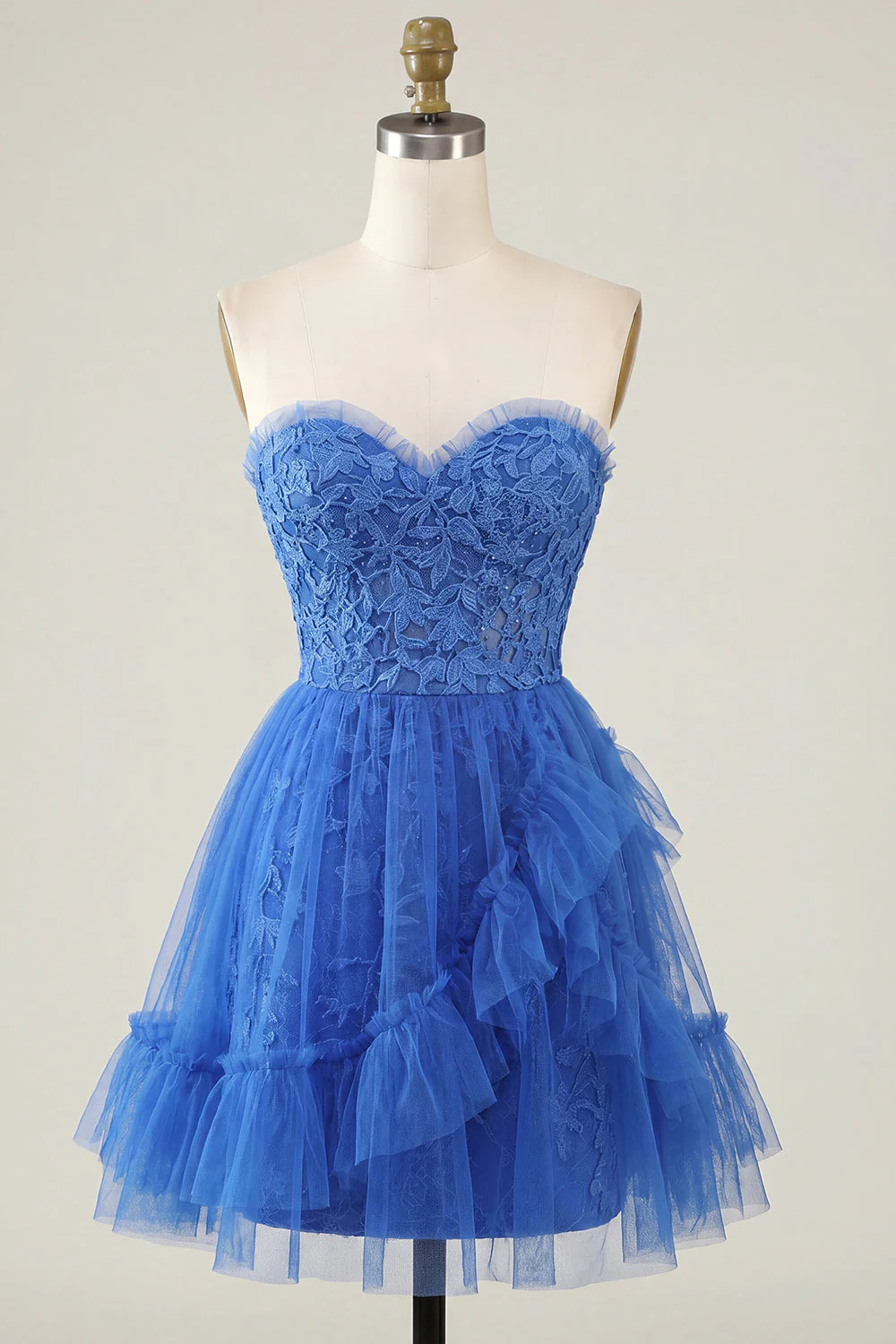 Robe de rentrée rose rose Sweetheart avec volants - Image 9