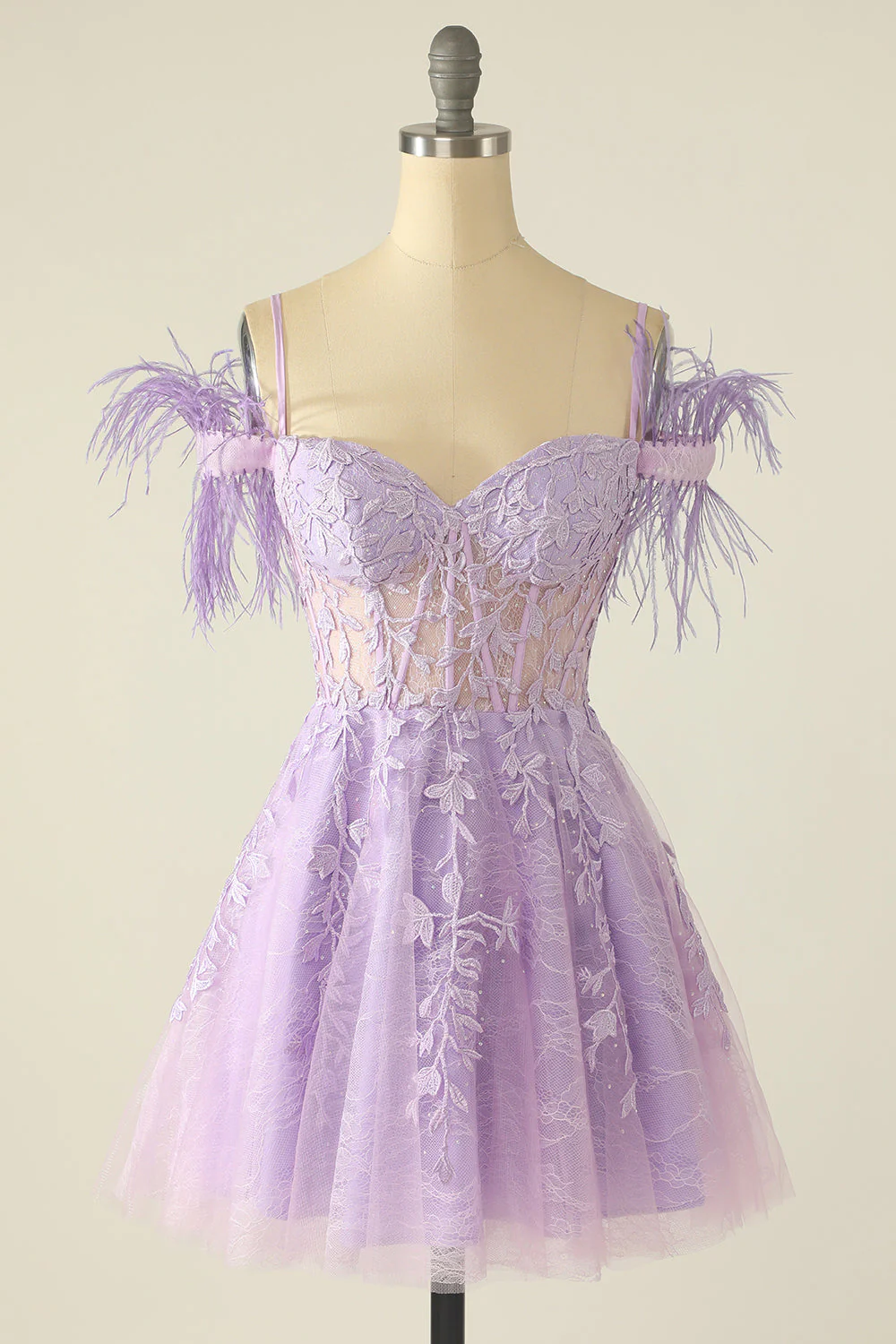 Robe de retour à la maison bleue avec des plumes - Image 7
