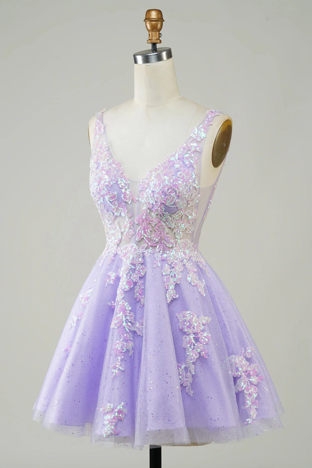 Robe de cocktail à paillettes orange scintillante A Line avec paillettes - Image 11