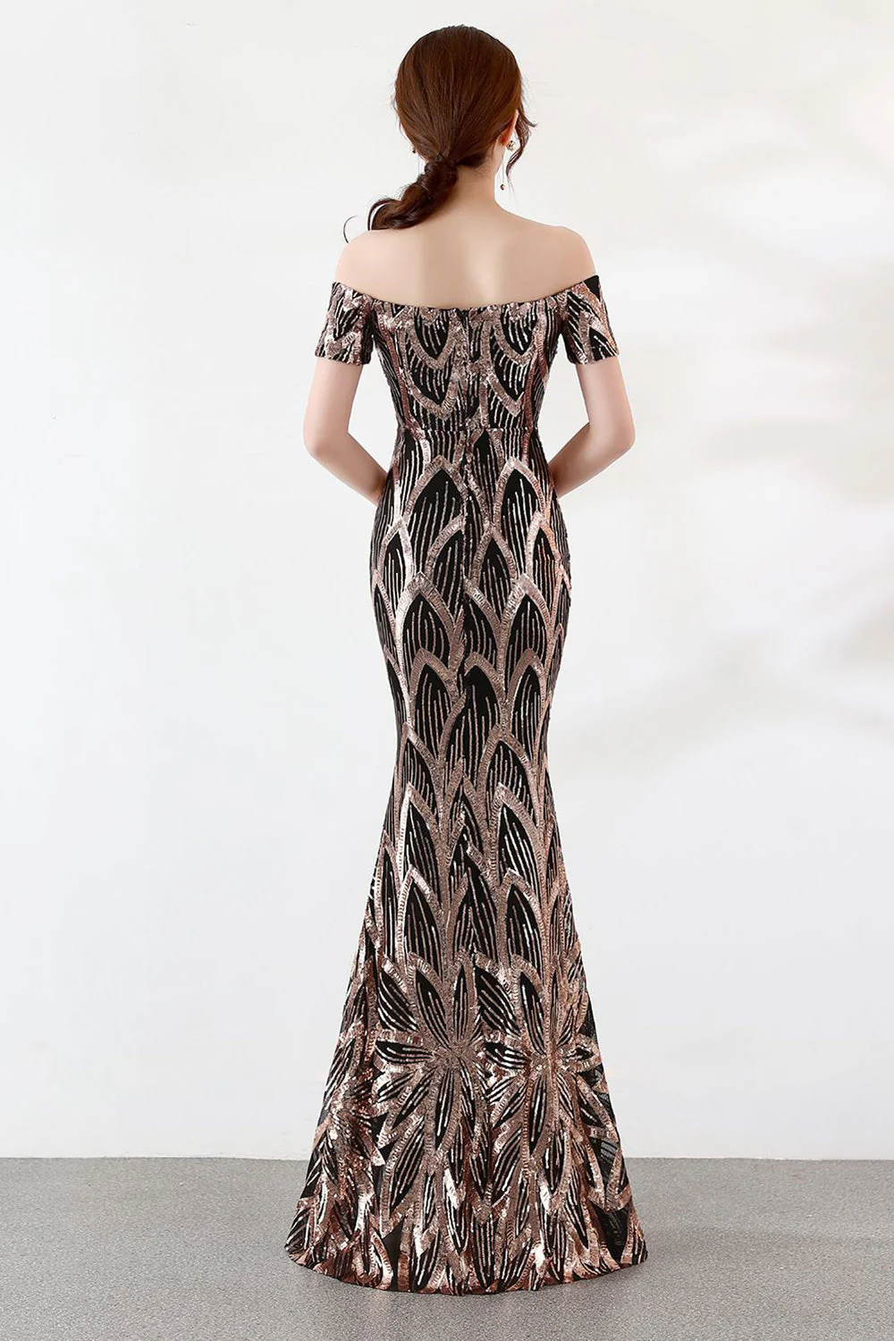 Robe de soirée Black Off The Shoulder Mermaid - Image 2
