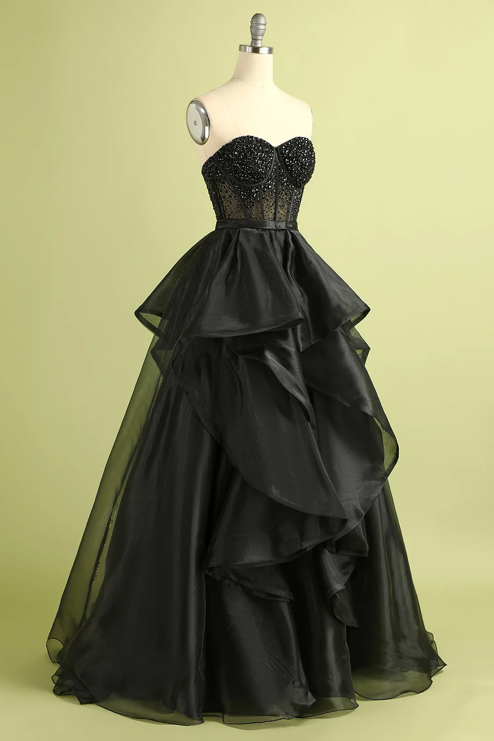 Robe de soirée noire sans bretelles - Image 3