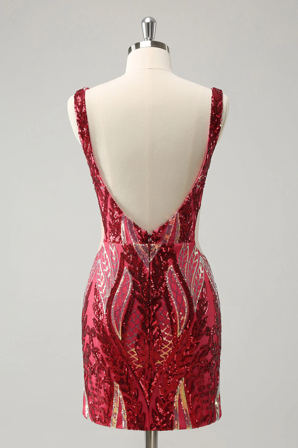 Robe de soirée Court moulante à paillettes à paillettes violet foncé scintillante - Image 9