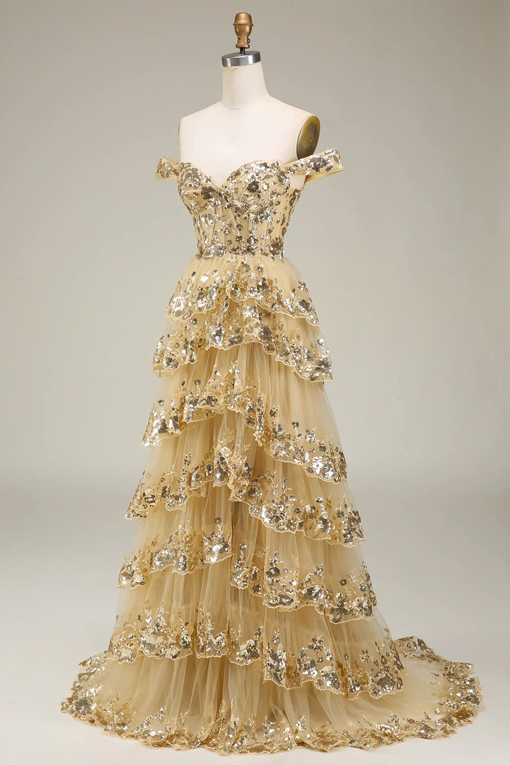 Robe de Soirée Rougir à plusieurs niveaux noire sur les épaules - Image 6