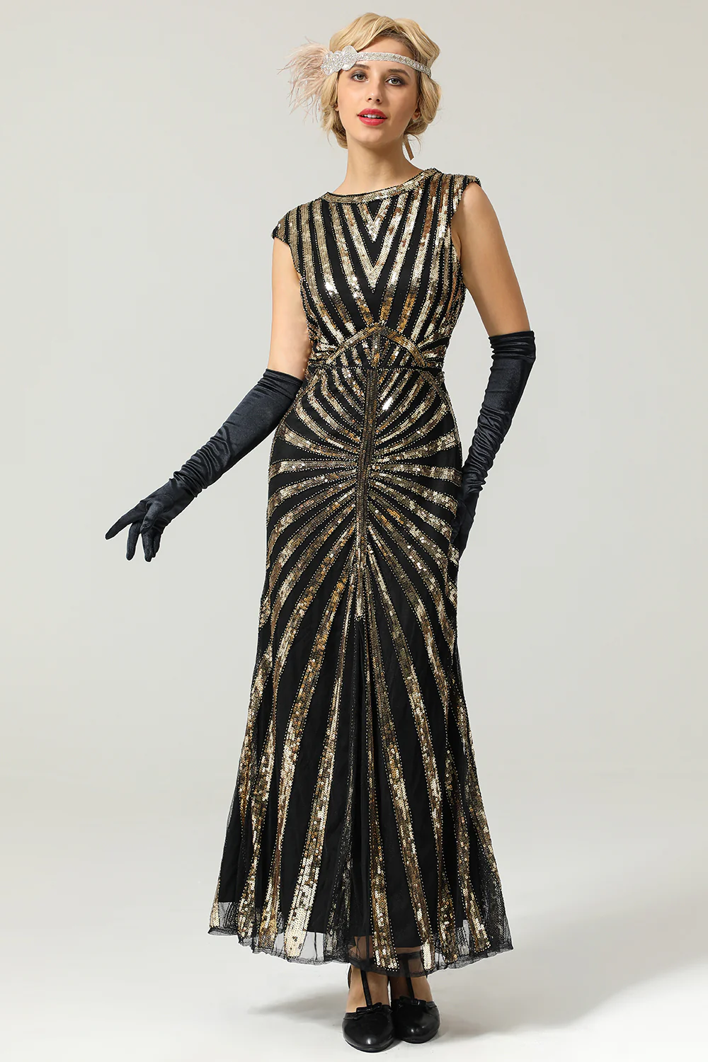 Robe Sirène Année 1920 Gatsby Flapper avec paillette - Image 7
