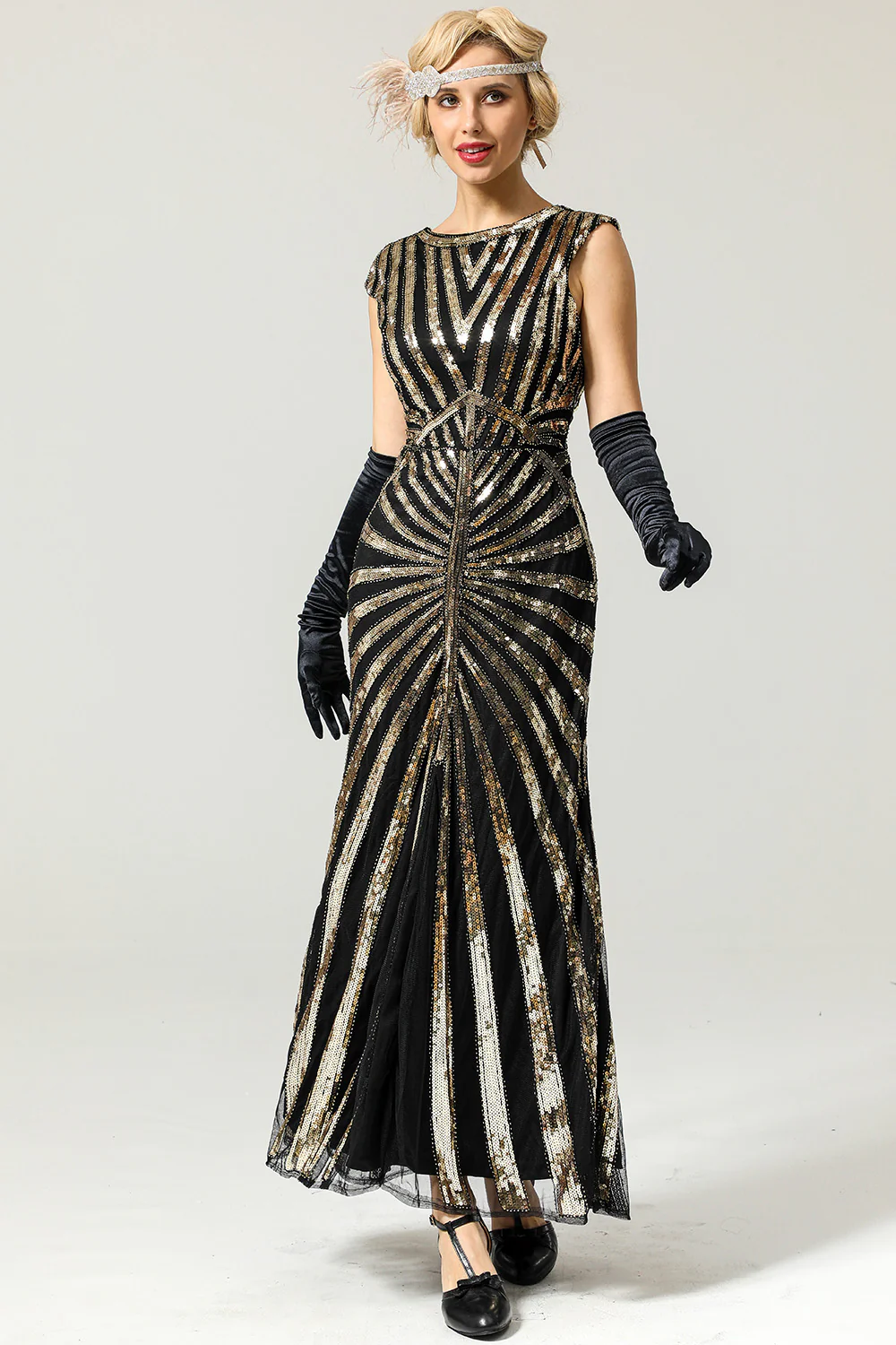 Robe Sirène Année 1920 Gatsby Flapper avec paillette - Image 8