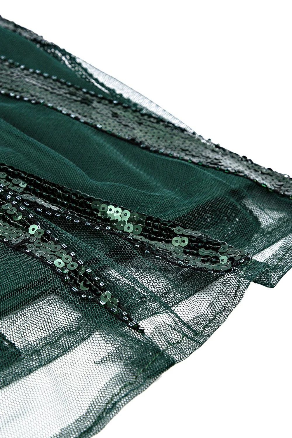 Robe Sirène Verte Année 1920 Gatsby Flapper avec paillette - Image 3