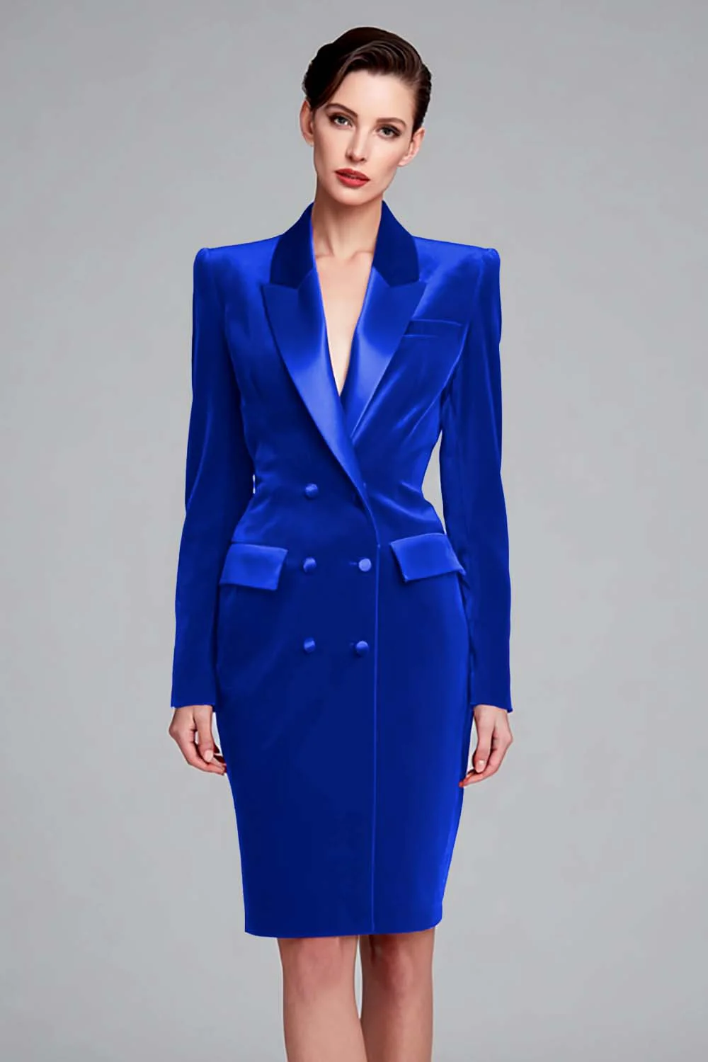 Robe de travail midi moulante en velours rouge - Image 10