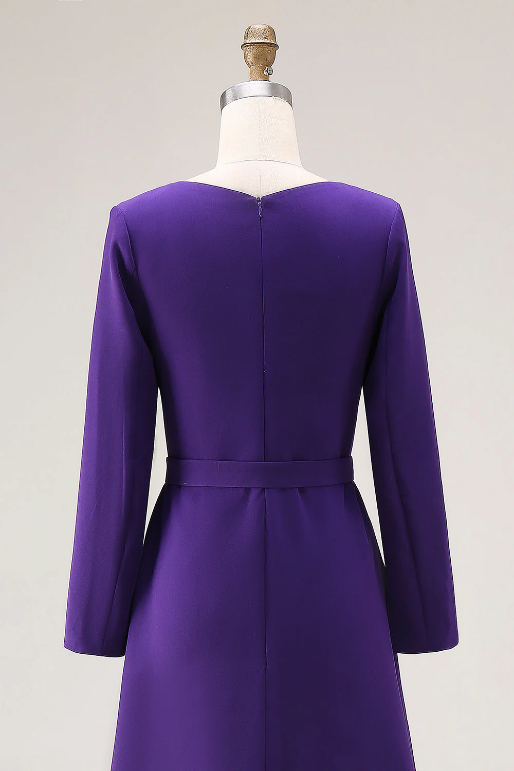 Robe de travail violette à col bateau à manches longues - Image 5