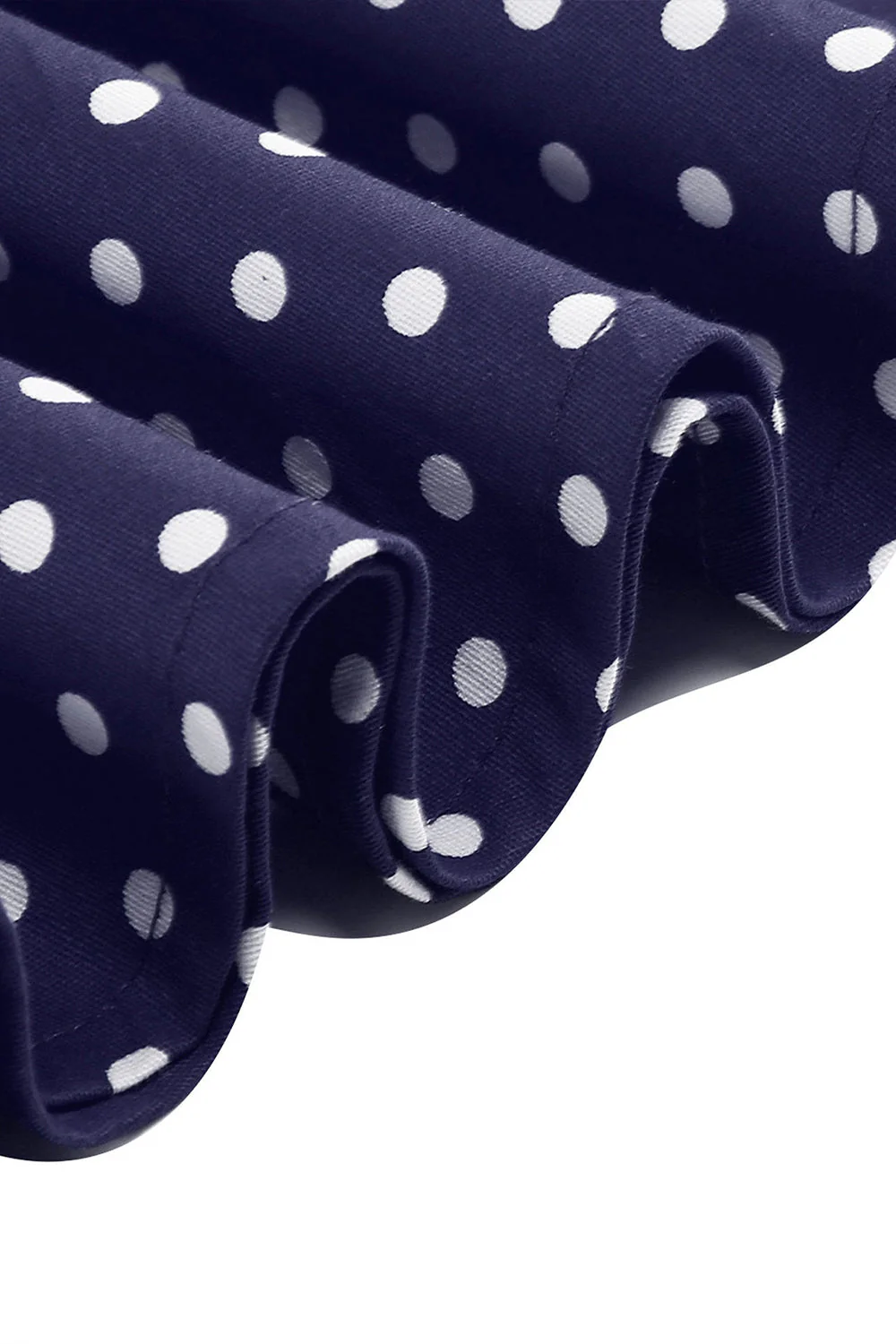 Robe des années 1950 à pois en format Bleu royal A - Image 8