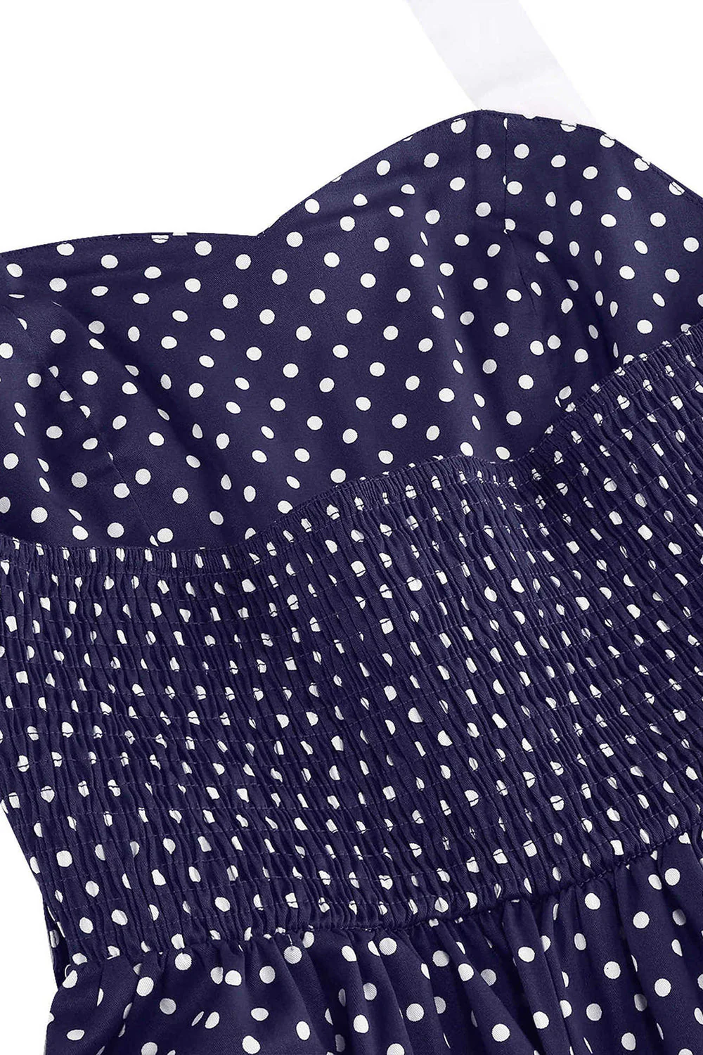 Robe des années 1950 à pois en forme de liu bleu clair - Image 8