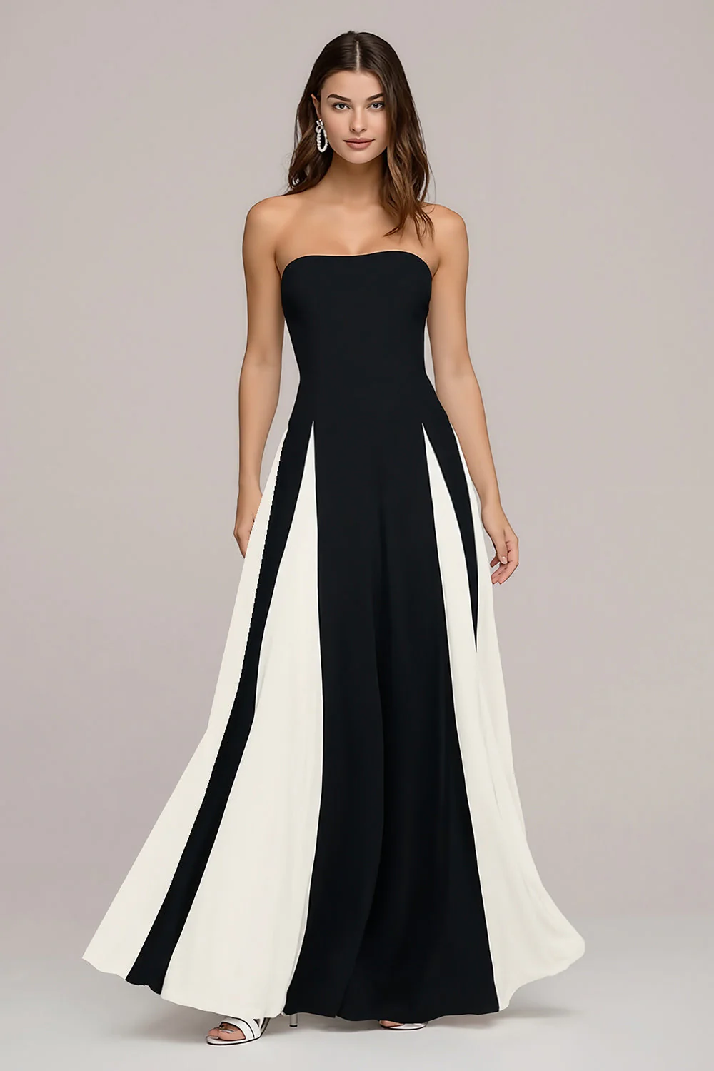Robe élégante A Line Strapless Bustless